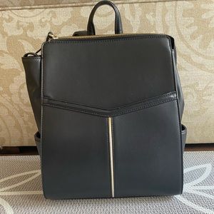 Black leather backpack